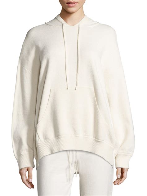 Vince Oversized Cotton Hoodie In Cream Natural Lyst