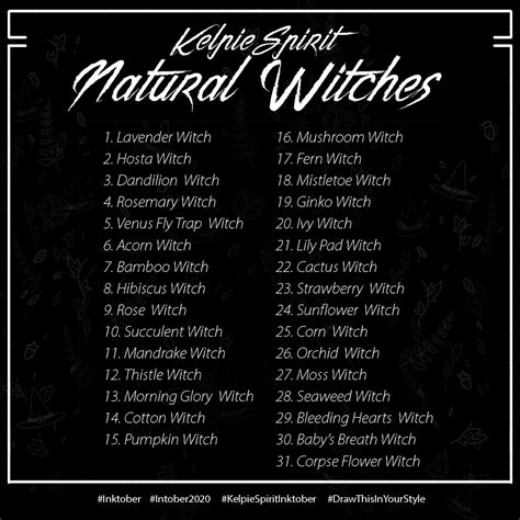 Inktober Natural Witches By Kelpiespirit Art Sketch Ideas Drawing Ideas List Drawing
