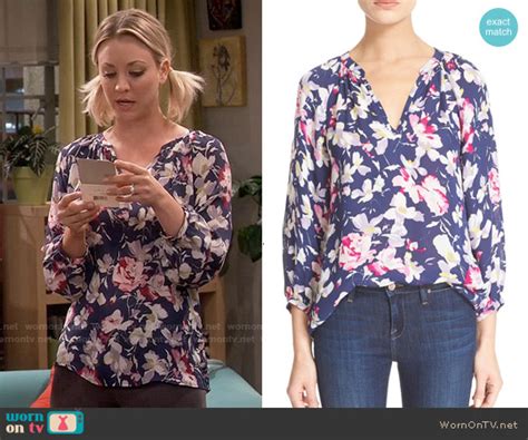 Wornontv Pennys Blue And Pink Floral Blouse On The Big Bang Theory