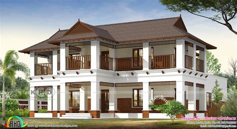 Four bedrooms, 2 baths and 1 garage stall. 3254 square feet 4 bedroom traditional Kerala home design ...
