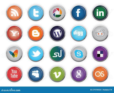 Social Media Buttons Editorial Stock Photo Illustration Of Social