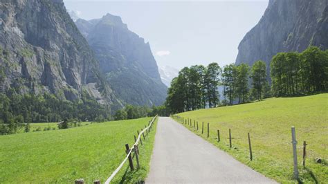 Landscape Of Swiss Alps Lauterbrunnen Valley In