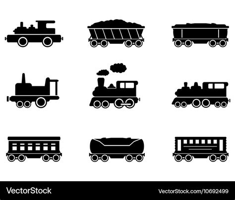 Set Train Icons Royalty Free Vector Image Vectorstock