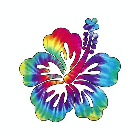 Hibiscus Flower Tie Dye Vinyl Car Sticker Doggy Style Ts