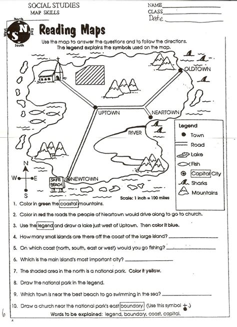 Social studies related reading worksheets. Reading A Map Worksheet Esl Awesome Kindergarten Map ...
