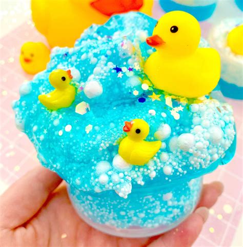 Squeaky Clean Bubble Bath Slime Crunchy Floam Slime Etsy