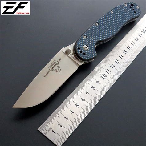 Newest Rat Folding Blade Knife Aus 8 Steel Blade Pocket Knife Carbon