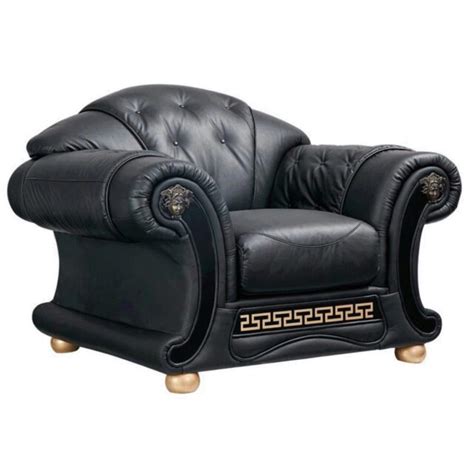 Traditional Black Sofa Loveseat Chair Leather 3pcs Soflex Vcleopatra