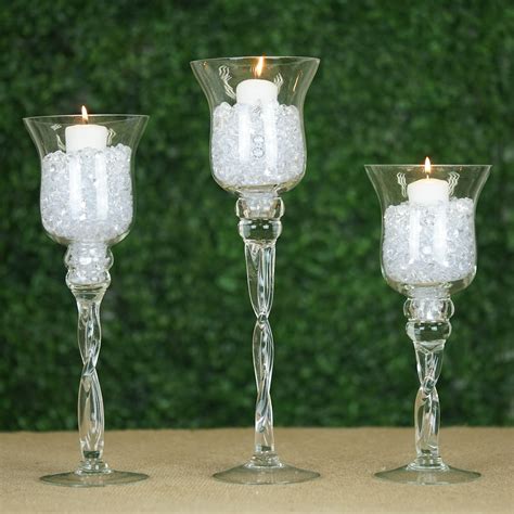 Buy BalsaCircle Set Clear Hurricane Glass Candle Holders Wedding Centerpieces Flowers
