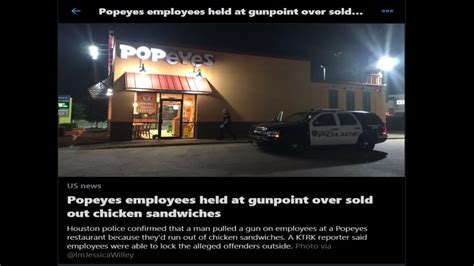 Popeyes Employees Held At Gunpoint Over Sold Out Chicken Sandwiches