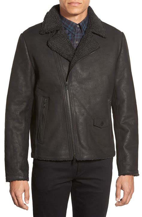 Vince Camuto Leather Moto Jacket With Faux Shearling Lining Nordstrom