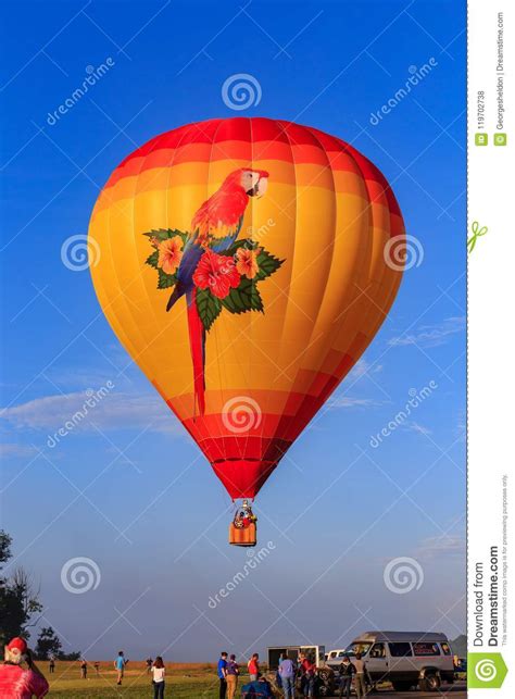Hot Air Balloon In Flight Editorial Stock Photo Image Of