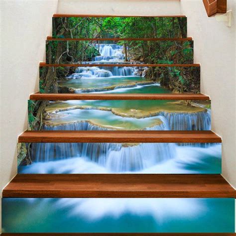 3d Waterfall Stair Mural Wallpaper Stairs Painted Staircases