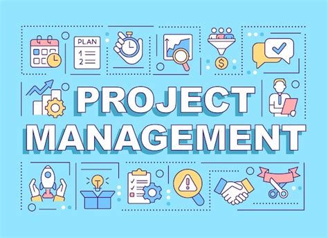 Premium Vector Project Management Word Concepts Blue Banner