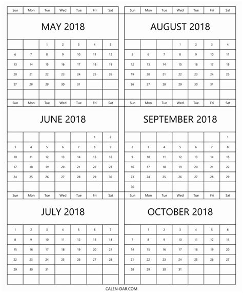 Exceptional 6 Month Calendar Blank Printable Blank Calendar Template