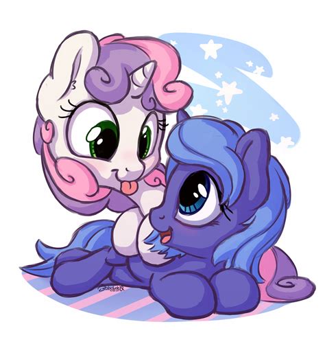 Princess Luna And Sweetie Belle Drawn By Bobdude Bronibooru