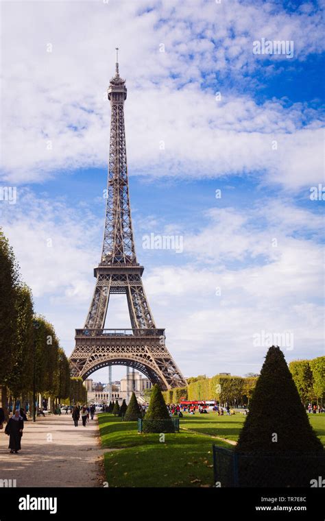 Eiffel Tower From The Champ De Mars Paris France Stock Photo Alamy