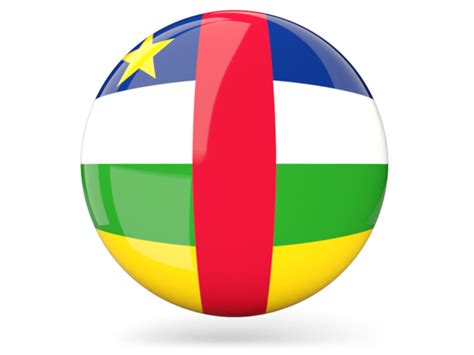 Glossy Round Icon Illustration Of Flag Of Central African Republic