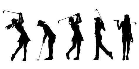 Female Golfer Silhouette Vector