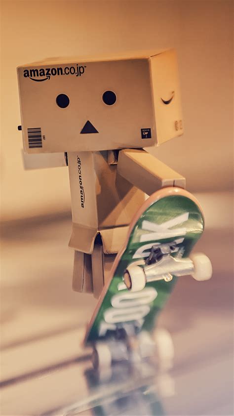 Wallpaper Danbo Cardboard Robot Skateboard Blur Danbo Skateboard