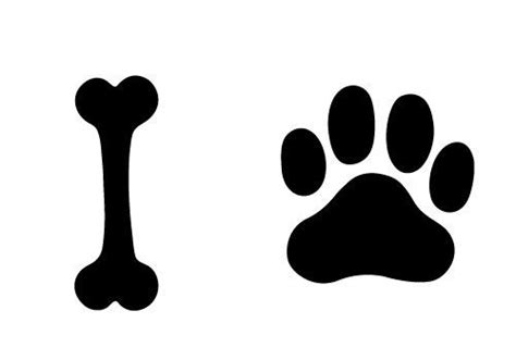 Free Dog Bone And Paw Vector New 3 Clipart Library Silhouette Clip