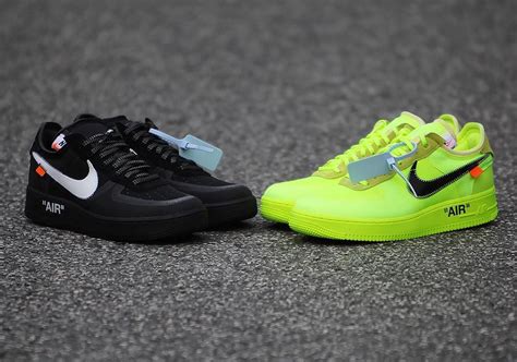 Off White Nike Air Force 1 Low Black Volt Info