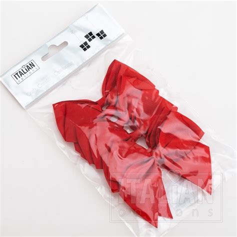 Red Cm Grosgrain Ribbon Bow Self Adhesive Pack Italian