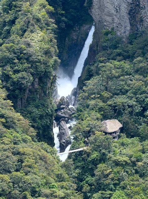 Amazonian Waterfall In The Andes Banos Ecuador Stock Photo Image Of