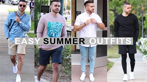 A bleached denim shirt, black jeans and white sneakers for a summer to fall and fall outfit a blue chambray shirt, black rolled up pants, brown slipons make up a stylish and comfortable outfit 4 Easy Summer Outfits for Men 2017 | Men's Fashion & Style ...
