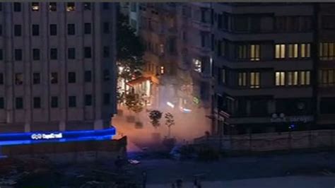 Tear Gas Water Cannon In Gezi Park And Taksim Square After Turkish