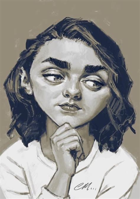 Celebrity Caricatures Maisie Williams Finny Famous Male Sketch
