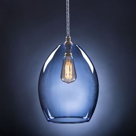 Contemporary and modern ceiling lights, with a few classic chandeliers: Pale Blue Glass Pendant Light in 2020 | Glass pendant ...