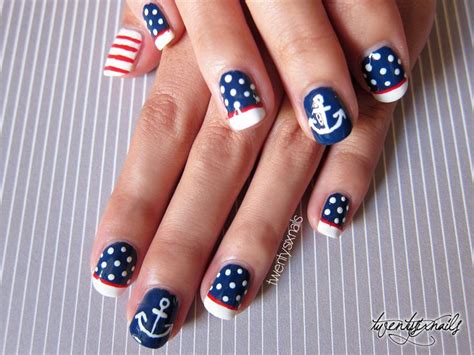 Se caracteriza por el uso de pañuelos. 26 Ideas de Uñas Marineras - ε Diseños de Uñas Decoradas з