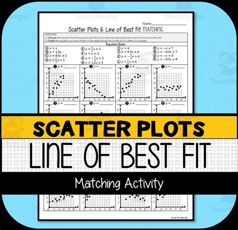 Scatter Plots Line Of Best Fit Matching Activity By Teach Simple