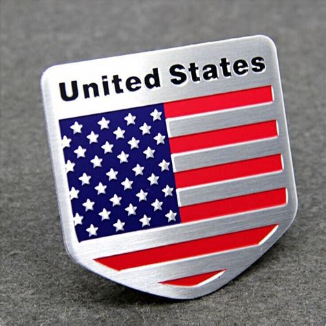 3d Alloy Metal Us Usa The United States American Flag Sticker Logo Car