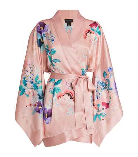 Womens Meng Pink Silk Floral Short Kimono Harrods Uk