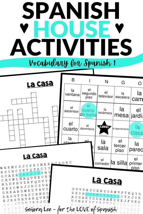 Spanish House Bundle Of Vocabulary Building Activities For Spanish 1