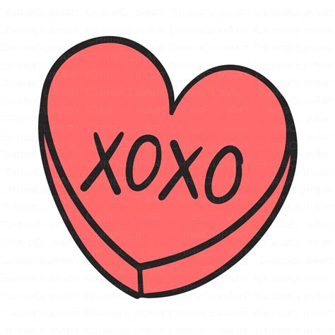 Xoxo Candy Svg Heart Candy Clipart Valentines Svg Etsy Heart Candy