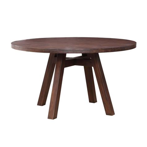 Modus Portland Solid Wood Round Dining Table Medium Walnut