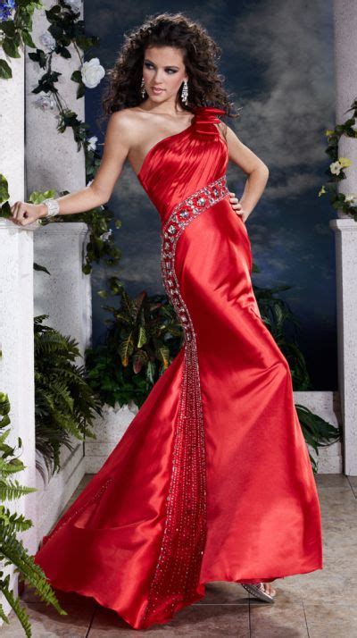 Panoply Beaded One Shoulder Bow Prom Dress 14385 French Novelty