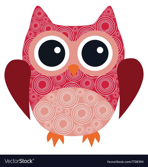 Owl Red Royalty Free Vector Image Vectorstock