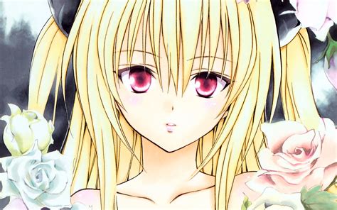 Download Blonde Flower Red Eyes Long Hair Blush Golden Darkness Anime To Love Ru To Love Ru Hd