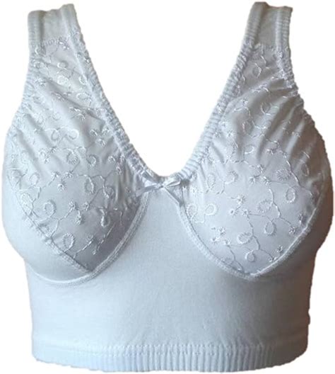 Bras And Bra Sets Ladies Cotton Pull On Bra White Plus Size 36 To 52 Cup