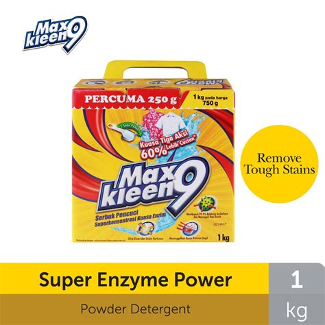 Laundry detergent is manufactured in powder (washing powder) and liquid form. Maxkleen 9 Super Enzyme Powder Detergent (1kg) | Shopee ...