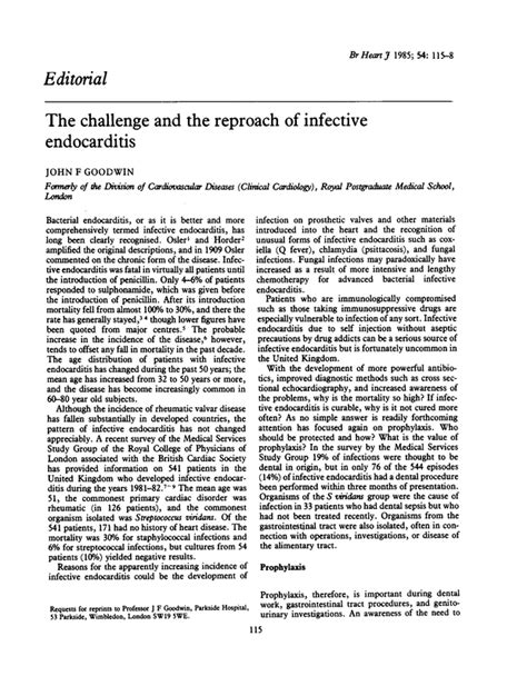 The Challenge And The Reproach Of Infective Endocarditis Heart