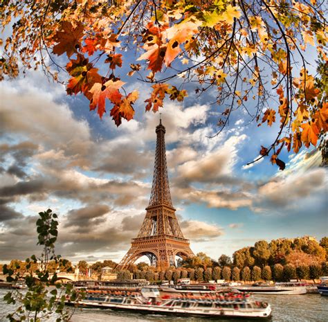 Eiffel Tower With Autumn Leaves In Paris Stock Photo 10 Free Download