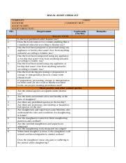Samen met onze afdeling kwaliteit is het systeem opgezet. HALAL CHECKLIST.docx - HALAL AUDIT CHEKLIST COMPANY ...