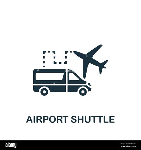Airport Shuttle Icon Monochrome Simple Sign From Airport Elements