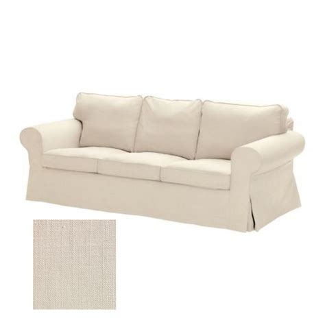 Ikea Ektorp 3 Seat Sofa Slipcover Cover Svanby Beige Linen Blend New