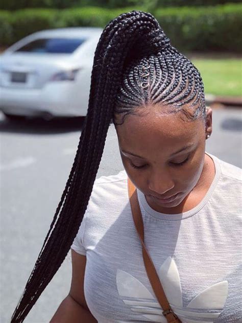 Straight up hairstyle braided straight up cornrows hairstyle. 47+ Latest Cornrows Braided Hairstyles 2019 For African ...